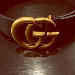 Black Leather Gucci Belt